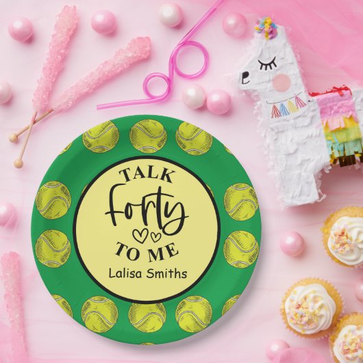 Tennis 40e verjaardagsfeestje op bord (Feest)