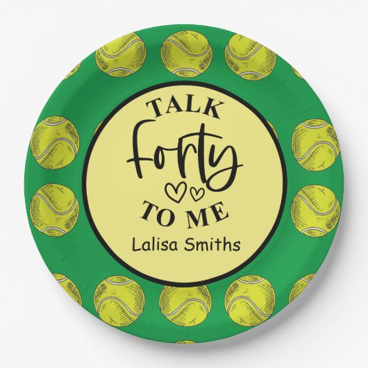 Tennis 40e verjaardagsfeestje op bord (Voorkant)