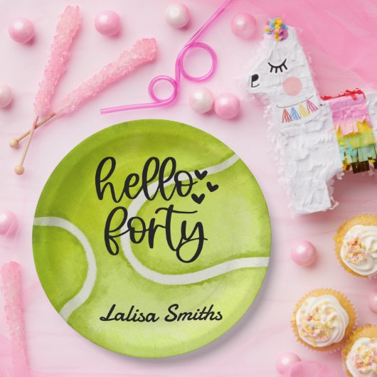 Tennis 40e verjaardagsfeestje op bord (Feest)