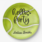 Tennis 40e verjaardagsfeestje op bord (Voorkant)