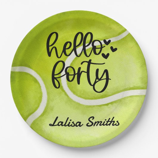 Tennis 40e verjaardagsfeestje op bord (Voorkant)