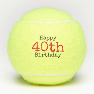 Tennis 40ste verjaardag met tennisbal en nummer tennisballen