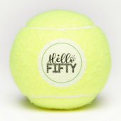 Tennis 50e verjaardag Hallo vijftig Tennisballen (Voorkant)
