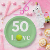 Tennis 50e Verjaardag Jubileum met LIEFDE tekst Papieren Bordje (Feest)