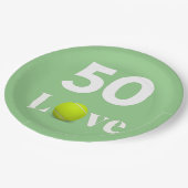 Tennis 50e Verjaardag Jubileum met LIEFDE tekst Papieren Bordje (Gekanteld)
