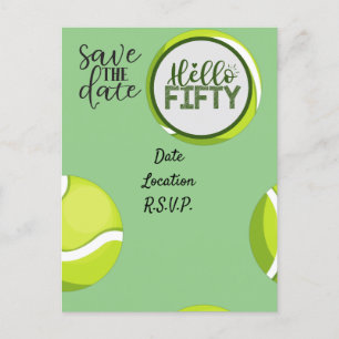 Tennis 50e verjaardag Save the Date Briefkaart