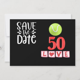 Tennis 50e verjaardag Save the Date Kaart