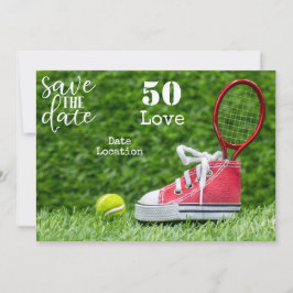 Tennis 50e Verjaardag Save the date uitnodiging