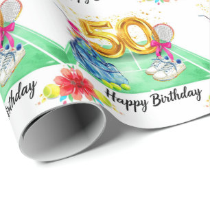 Tennis 50e verjaardag tennisbalracket Verpakking Cadeaupapier