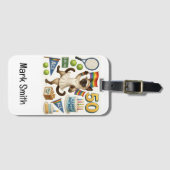 Tennis 50e verjaardag voor kattenliefhebbers bagagelabel (Voorkant (horizontaal))