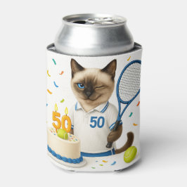 Tennis 50e verjaardag voor kattenliefhebbers blikjeskoeler