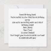 Tennis 50e verjaardag voor kattenliefhebbers kaart (Achterkant)