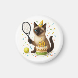Tennis 50e verjaardag voor kattenliefhebbers magneet