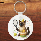 Tennis 50e verjaardag voor kattenliefhebbers sleutelhanger (Voorkant)