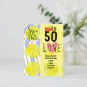 Tennis 50ste verjaardag  Reserveer de datum voor s Briefkaart (Staand voorkant)