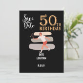 Tennis 50th and Fabulous Birthday Party Kaart (Staand voorkant)