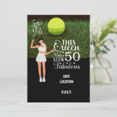 Tennis 50th and Fabulous Birthday Party Kaart (Staand voorkant)