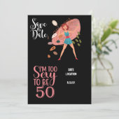 Tennis 50th and Fabulous Birthday Party Kaart (Staand voorkant)