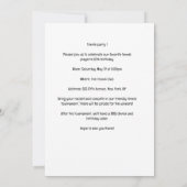 Tennis 50th and Fabulous Birthday Party Kaart (Achterkant)