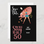 Tennis 50th and Fabulous Birthday Party Kaart (Voorkant / Achterkant)