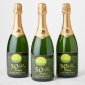 Tennis 50th and Fabulous Birthday Party Sparkling Wijnetiket (Flessen)