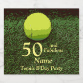 Tennis 50th and Fabulous Birthday Party Sparkling Wijnetiket (Enkel label)