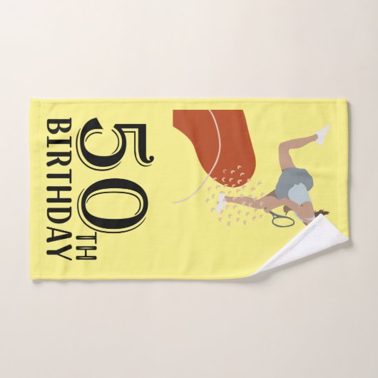 Tennis 50th Birthday grappige cadeaus voor speler Handdoek (Handdoek)