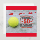 Tennis 50th Birthday is een geweldige kaart (Voorkant / Achterkant)