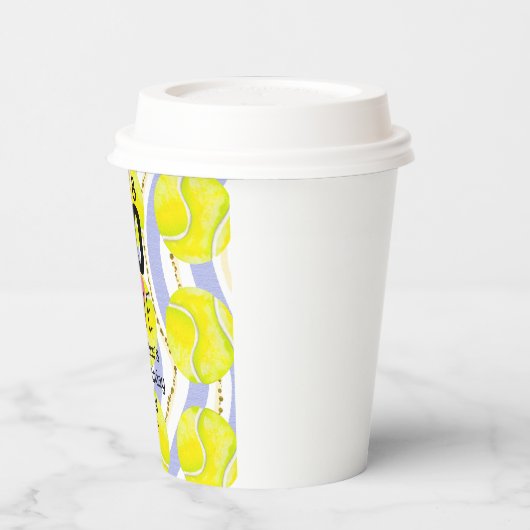 Tennis 50th Birthday napkin for Player Party Papieren Bekers (Links)