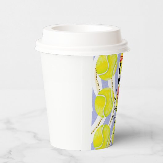 Tennis 50th Birthday napkin for Player Party Papieren Bekers (Rechts)