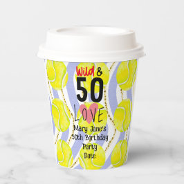 Tennis 50th Birthday napkin for Player Party Papieren Bekers