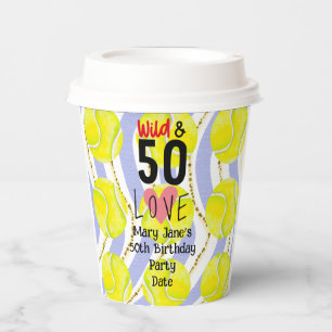 Tennis 50th Birthday napkin for Player Party Papieren Bekers