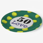 Tennis 50th Birthday tennis ball and number love Papieren Bordje (Gekanteld)