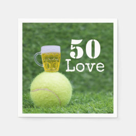 Tennis 50th Birthday tennis ball and number love Servet