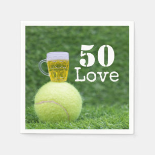 Tennis 50th Birthday tennis ball and number love Servet