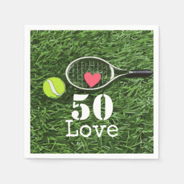 Tennis 50th Birthday tennis ball and number love Servet