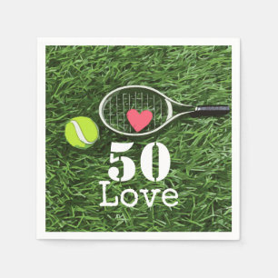 Tennis 50th Birthday tennis ball and number love Servet