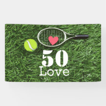 Tennis 50th Birthday tennis ball and number love