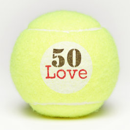 Tennis 50th Birthday tennis ball and number love Tennisballen