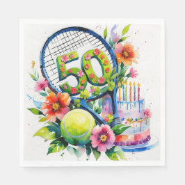 Tennis 50th Birthday tennis ball and number Servet