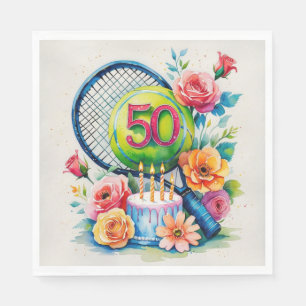 Tennis 50th Birthday tennis ball and number Servet