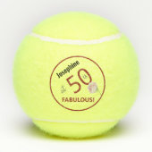Tennis 50th Birthday tennis ball and number Tennisballen (Achterkant)