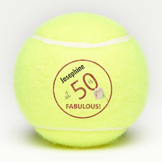 Tennis 50th Birthday tennis ball and number Tennisballen (Achterkant)