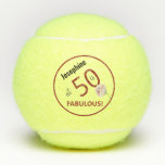 Tennis 50th Birthday tennis ball and number Tennisballen<br><div class="desc">Viel haar 50 en Fabulous Red Black in stijl en een mooie roze bloem voor haar 50ste verjaardag feest — personaliseer haar om haar nog meer speciaal te maken — want ze is gewoon FABULOUS! Geweldige keepslag. Om het even welke ontwerpvragen, verzend enkel een e-mail naar charmdesignstudio@rcn.com en wij zullen...</div>