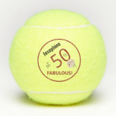 Tennis 50th Birthday tennis ball and number Tennisballen (Voorkant)