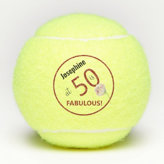 Tennis 50th Birthday tennis ball and number Tennisballen (Voorkant)