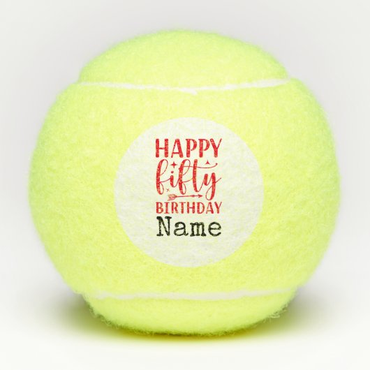 Tennis 50th Birthday Tennis Balls Tennisballen (Voorkant)