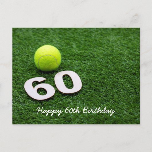 Tennis 60e verjaardag briefkaart (Voorkant)