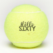 Tennis 60e verjaardag Hallo 60 met tennisbal Tennisballen (Voorkant)