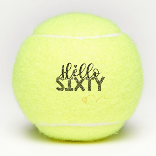 Tennis 60e verjaardag Hallo 60 met tennisbal Tennisballen (Voorkant)